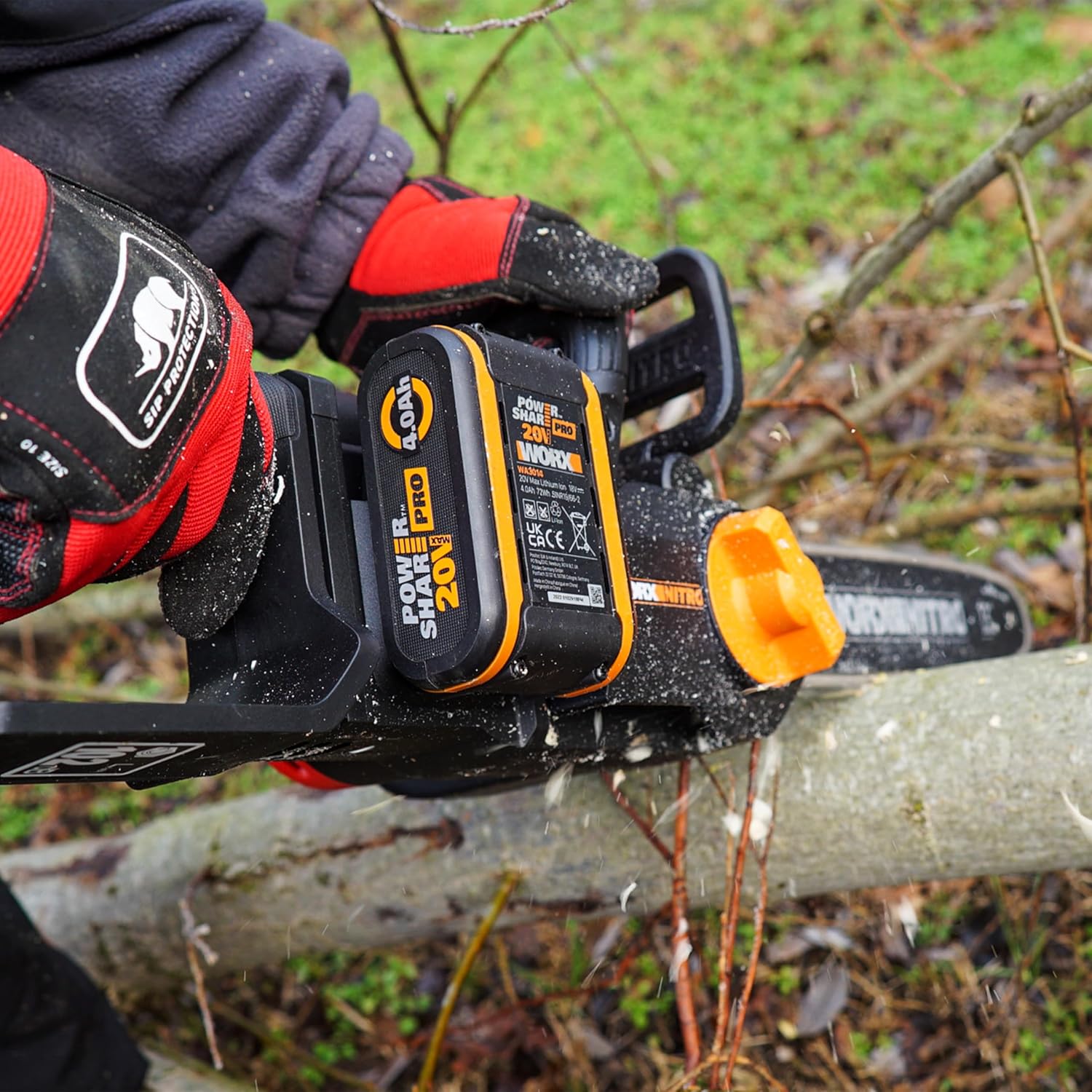 Original WORX WA3644 PowerShare Pro Akku 20V - 4,0 Ah Li-Ion, wiederaufladbar - mehr Sicherheit & längere Laufzeit - mit LED-Anzeige - Innovative Heatshield-Technologie -... – Bild 7