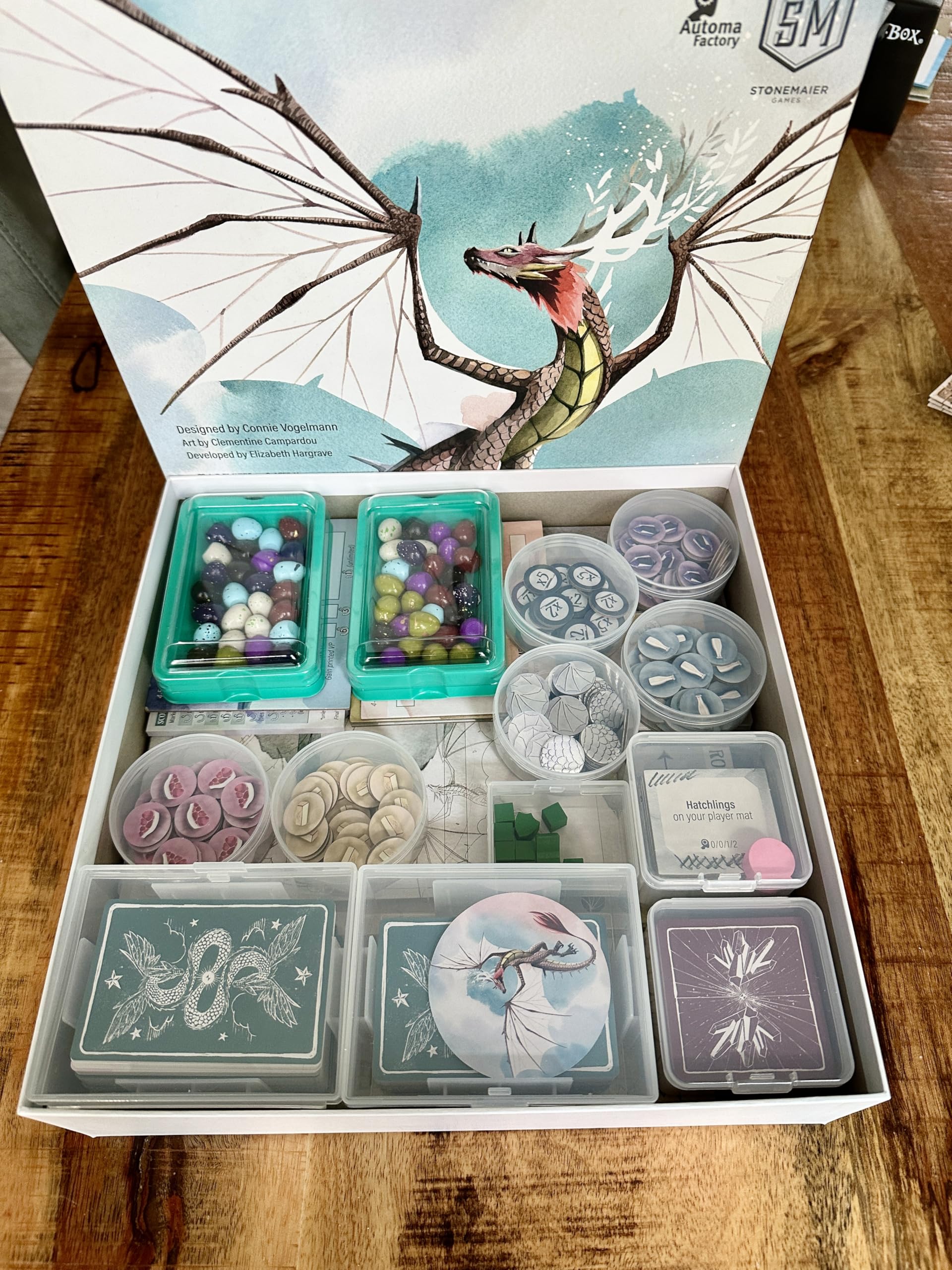 PRODUCT80 BitsBins Organizer for WYRMSPAN Organizes Cards and Tokens Easily and Fits in Game Box, Board Game Accessories for Components of Wyrmspan