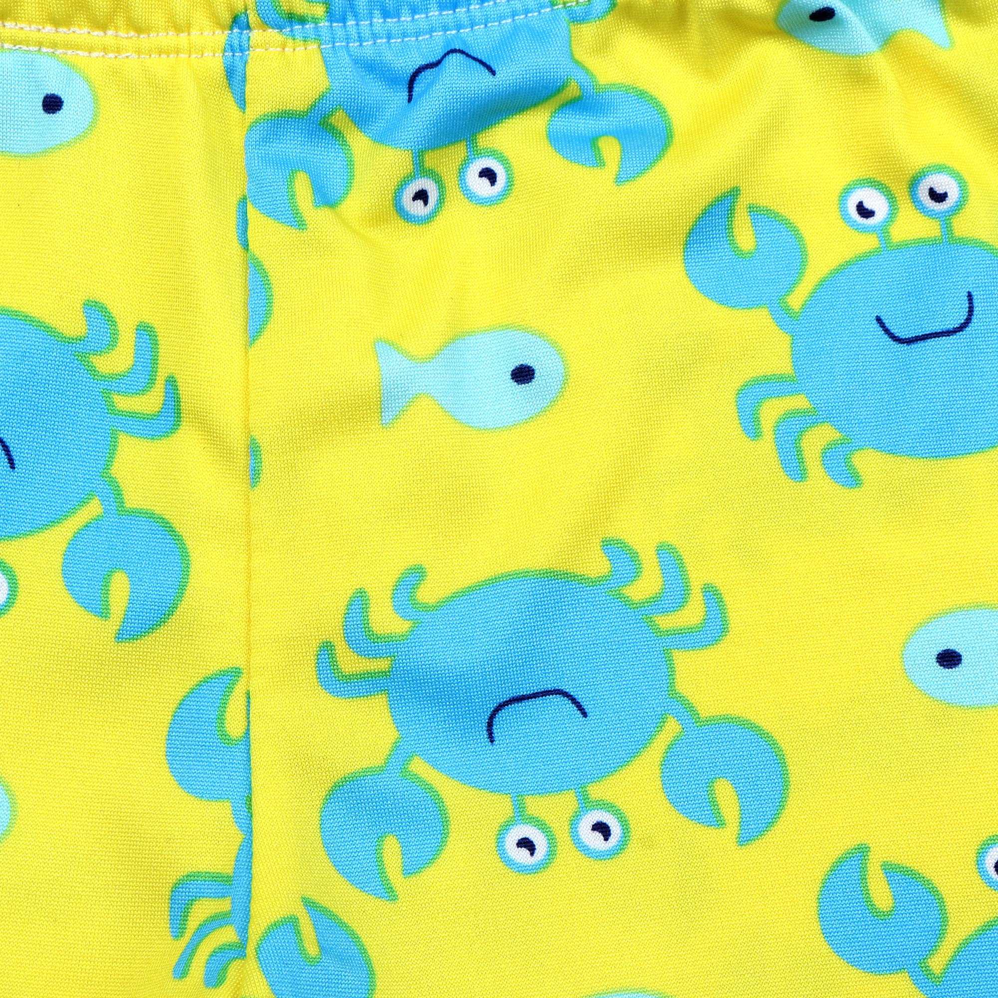 Bubble Berry Swimwear for Boys One-Piece Swimsuit 3-4 Year | Yellow Crab - Image 3 thumbnail