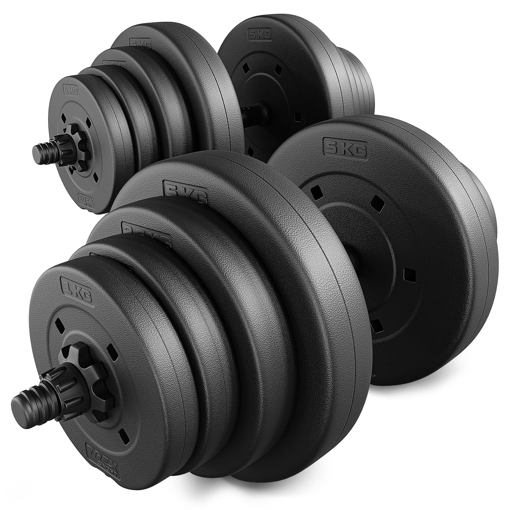 TREX SPORT Hanteln Set | Kurzhanteln 2er Set | 20kg 40kg Hantel Dumbbell Set