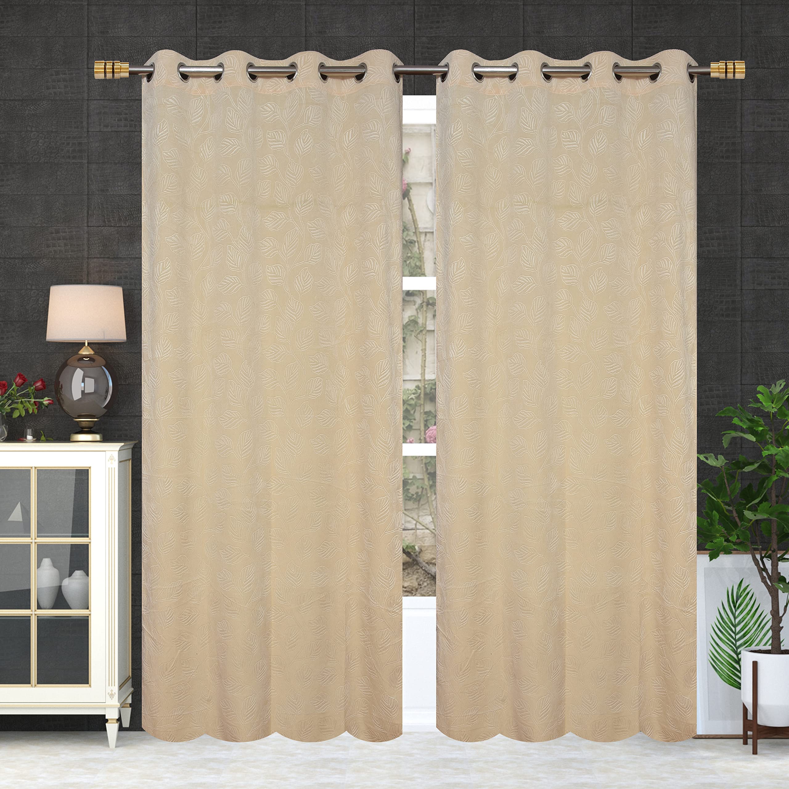 CRAFT SHOPPING Soft Thick 5 Feet Velvet Window Curtains Set of 2 Piece Eyelet Blackout Curtains Room Darkening Drapes for Living Room Bedroom (4 X 5 Feet) - Cream (B0CBM97VC8) Amazon Price History, Amazon Price Tracker