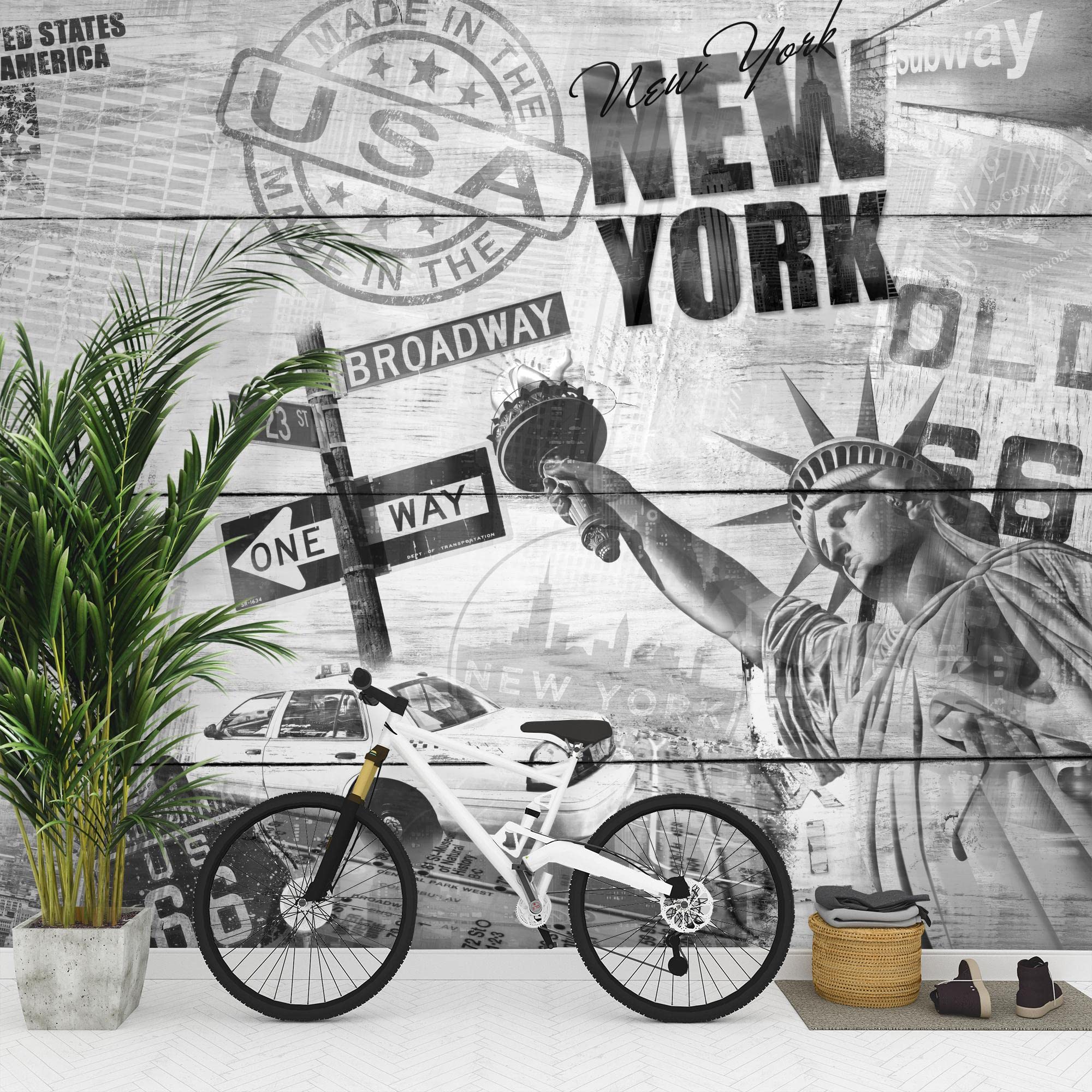 Papier Peint Intissé RUNA ART New York By Night - 308 X 220 Cm (6,7 M²), Motif Nuit