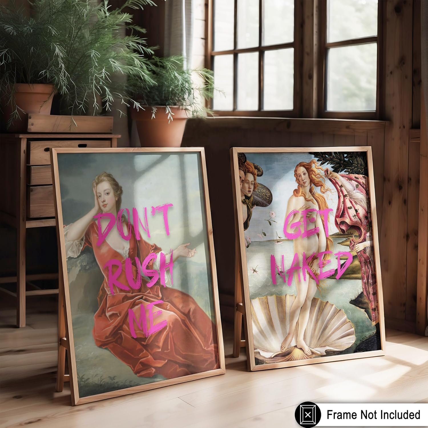 Poster Master 2-Piece Don't Rush Me Print - Get Naked Poster - Altered & Pop Art - Humorous Gift for Men & Women - Funny Wall Decor for Bedroom, Dorm or Bathroom - 8x10 UNFRAMED Wall Art