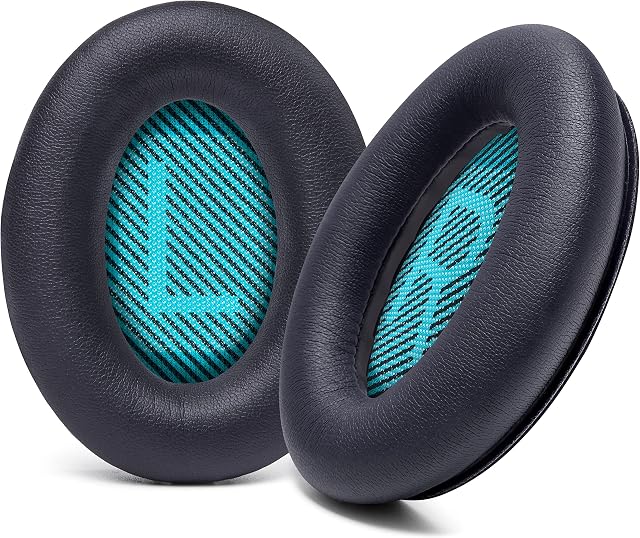 WC Wicked Cushions Premium Replacement Ear Pads for Bose Headphones - Compatible with QC15 / QC25 / QC35 & 35 ii / QC2 / AE2 / AE2i / AE2W / Soundlink - Softer Leather, Luxury Memory Foam | (Black)