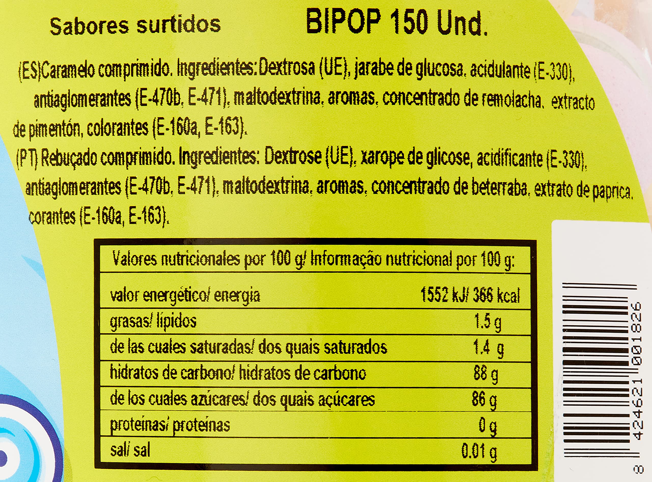 Juan Lopez Bipop, Dulce de caramelo - 150 unidades