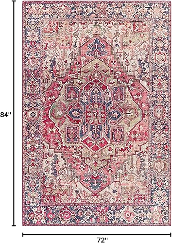 Vista 14 de Artistic Weavers Alfons Medallion Oriental área de la alfombra, 2 pies con 3 pulgadas x 3 pies con 9 pulgadas, color rojo brillante/oro Oro rojo