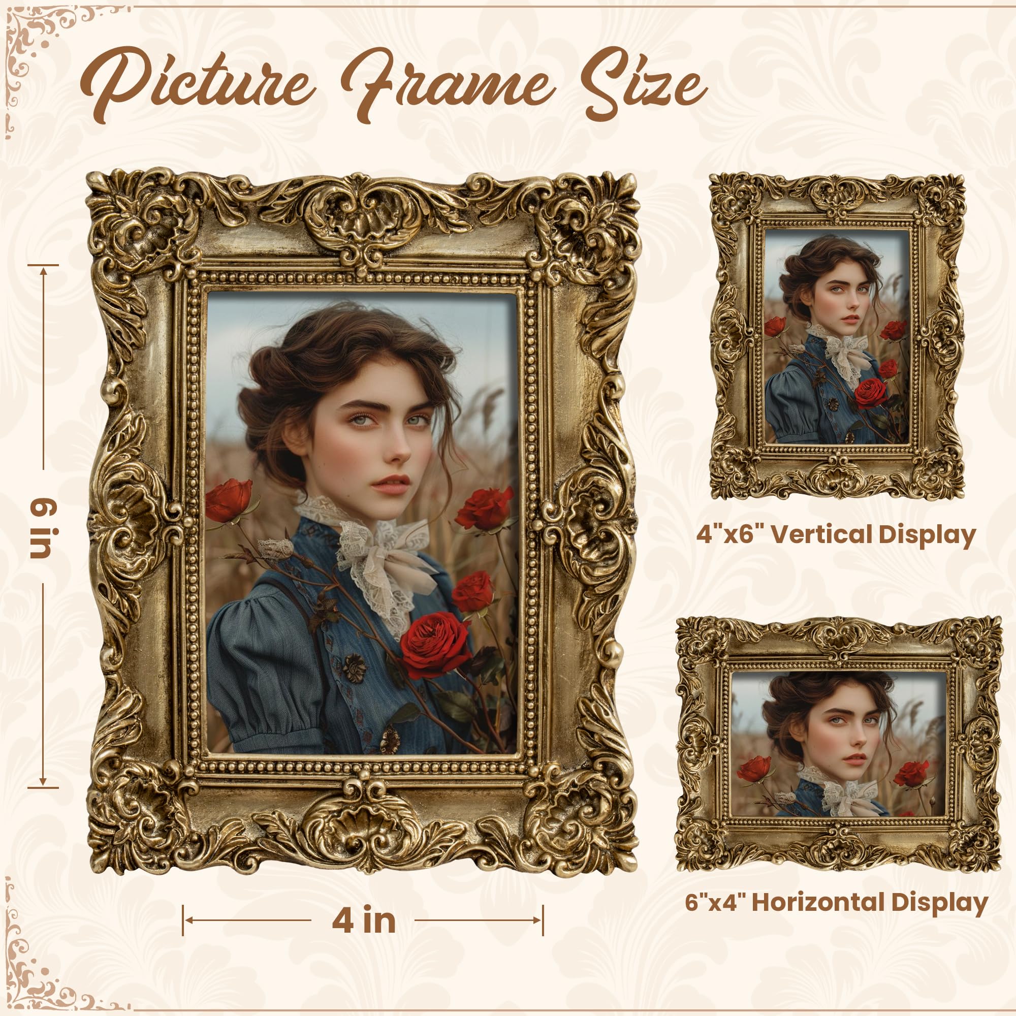 Amazon.com - Axeman 4x6 Picture Frame, Vintage Textured Hand