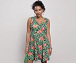 Tokyo Talkies Women’s Sleeveless V-Neck Printed Dresses| Dresses Women| Dresses| Stylish| Casual
