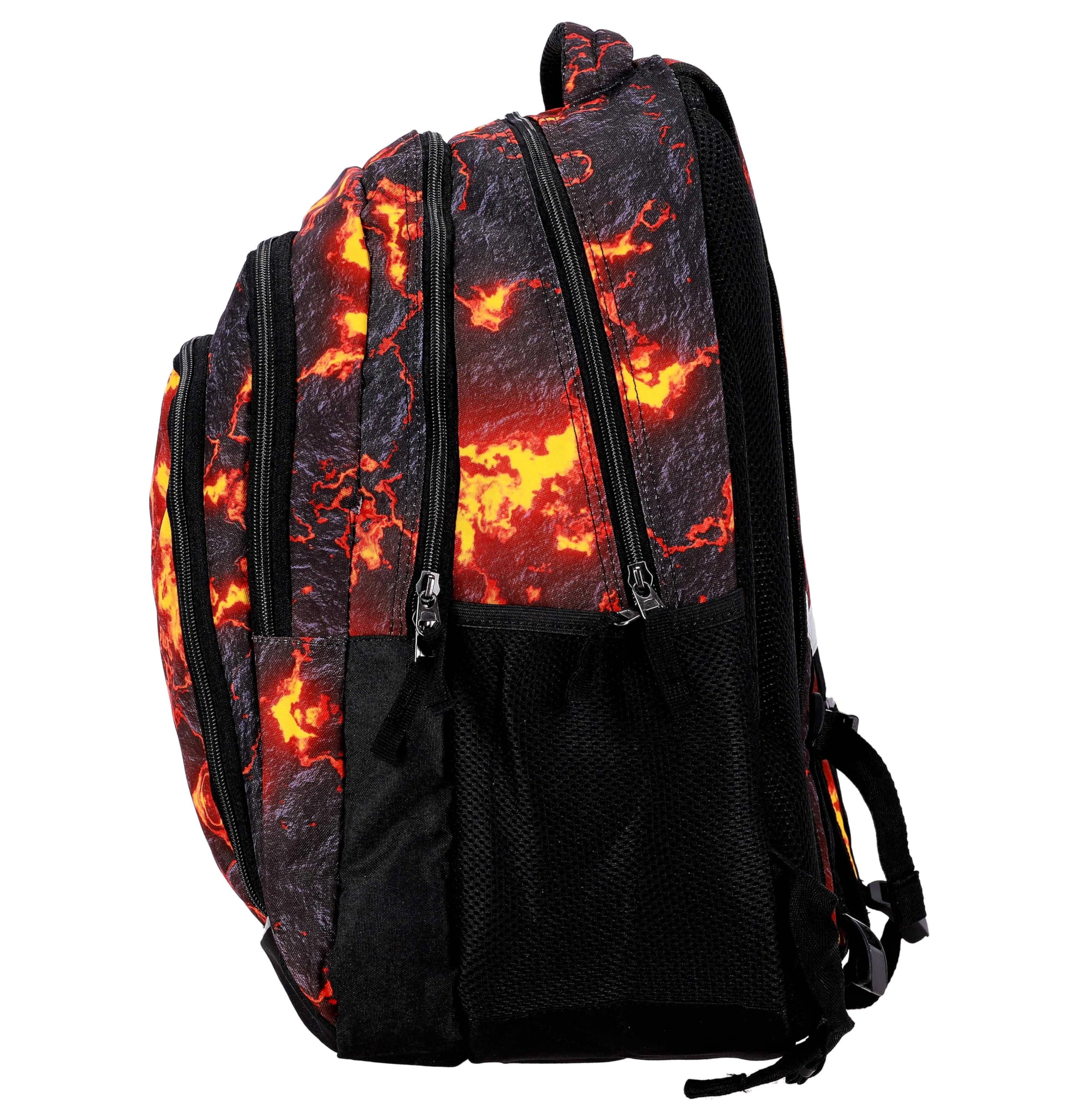 Schulrucksack Teenager Set 3 Teilig - Schulrucksack Jungen, Schulranzen Jungen ab 5. Klasse mit Brustgurt - Rucksack Schule, Schultasche - Ergonomischer Schulranzen (Lava)