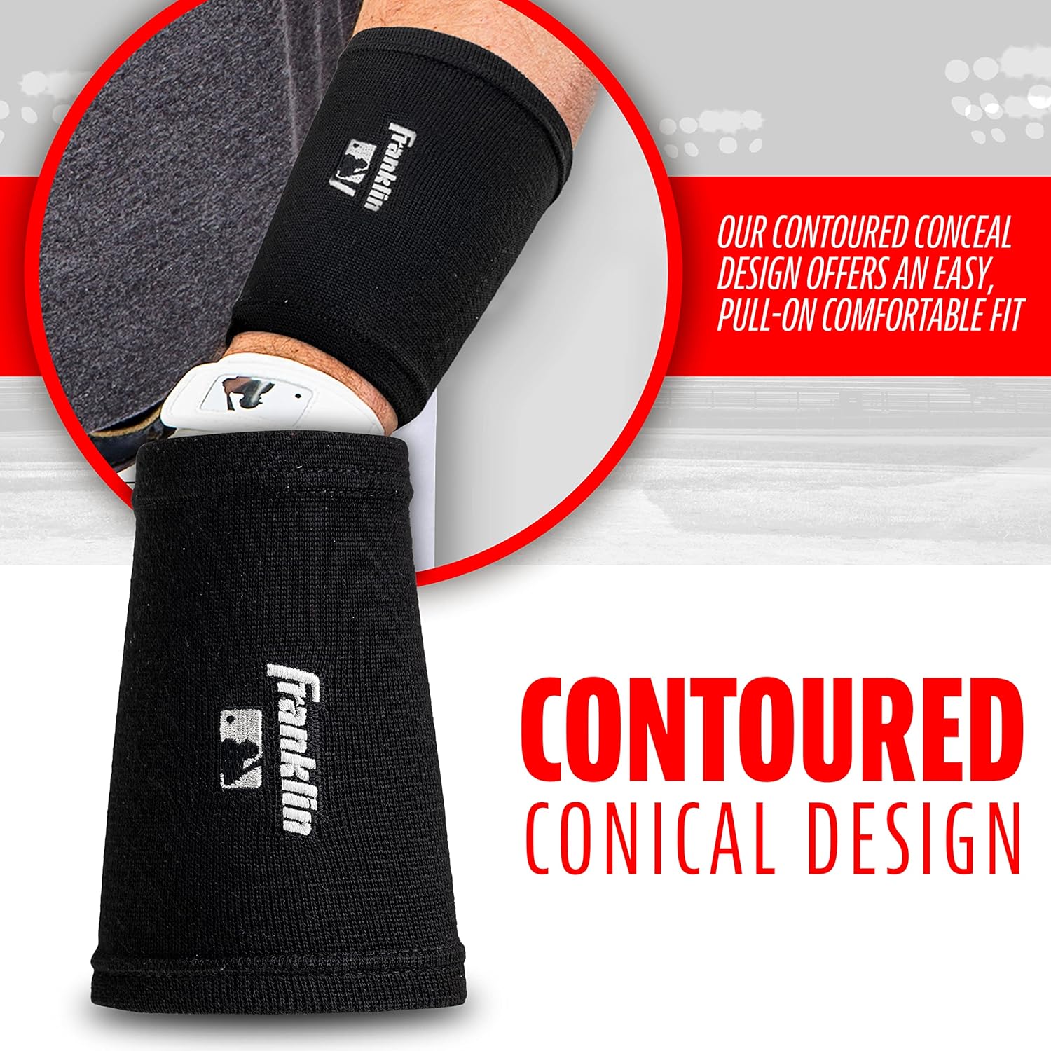 Franklin Sports MLB Compression Wristband - Xvent Technology - Black : Everything Else