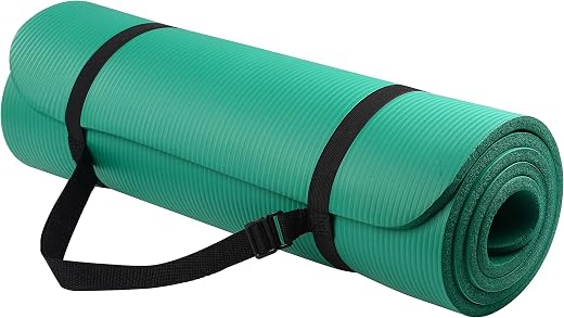 BalanceFrom All Purpose 1/2-Inch Extra Thick High Density Anti-Tear Exercise Yoga Mat with Carrying Strap and Yoga Blocks