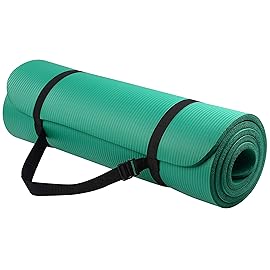 Fitvids All Purpose 1/2-Inch Extra Thick High Density Anti-Tear Exercise Yoga Mat with Carrying Strap and Yoga Blocks, Green
