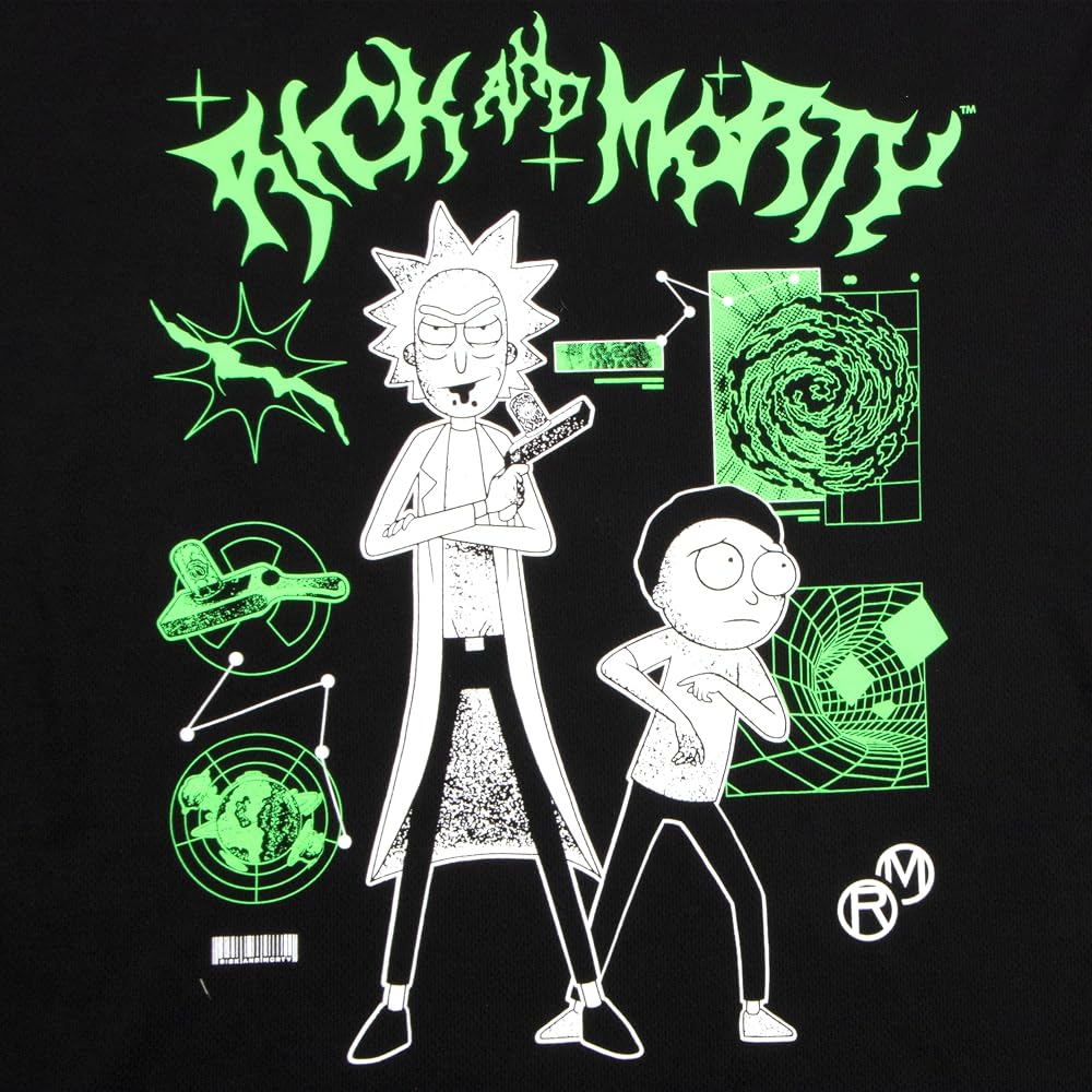 Amazon.com: RICK AND MORTY Green Space Dimension Mens Long Sleeve