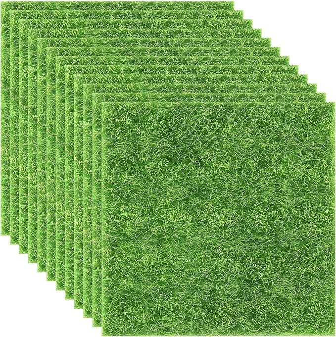 Elcoho 12 Pieces Fake Grass for Crafts Fairy Garden Grass