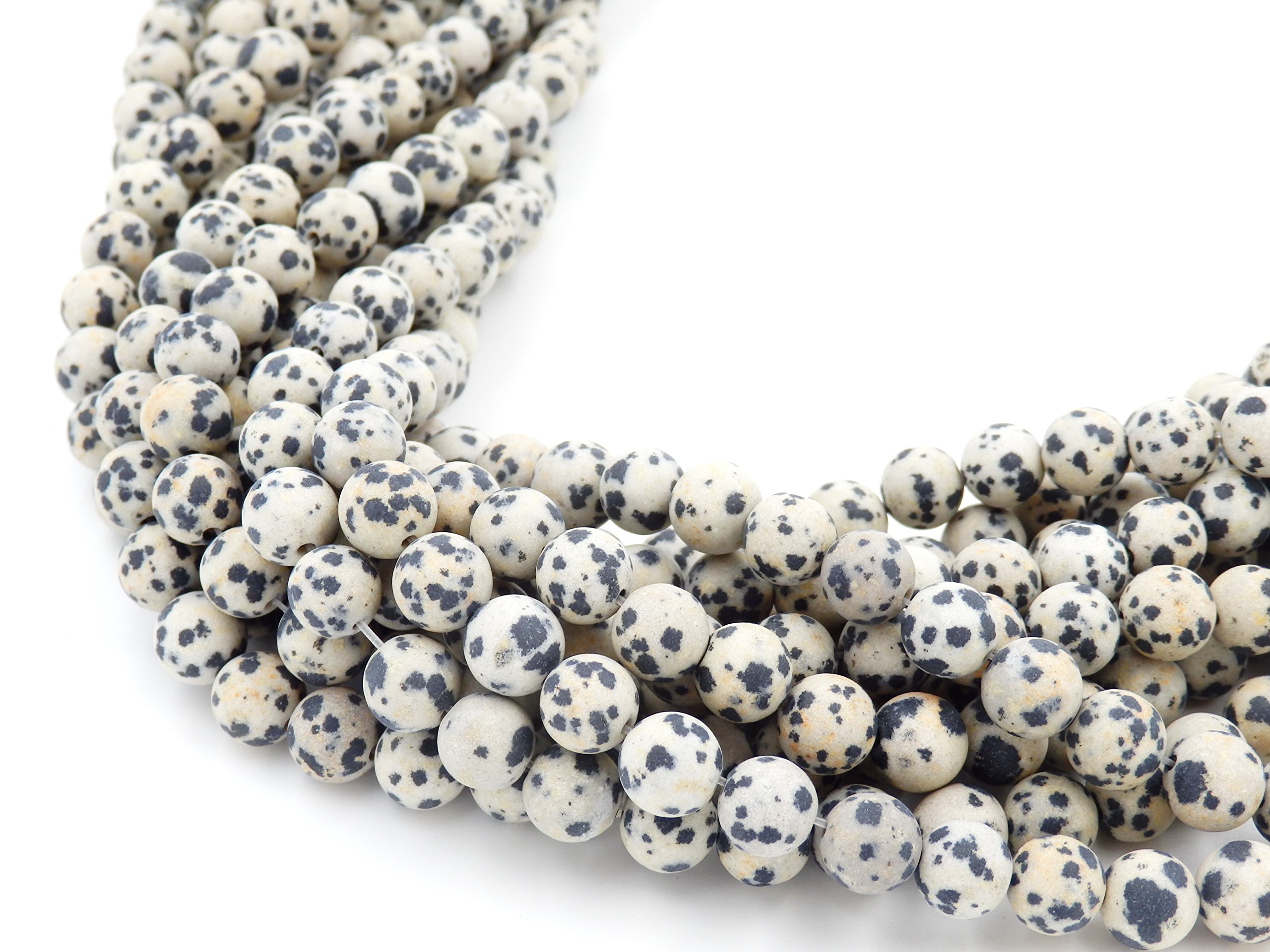 Natural Matte Howlite Gemstone Beads For Jewelry Making - 8mm, 5 Strands Per Bag (approx. 240 Beads) - View #4
