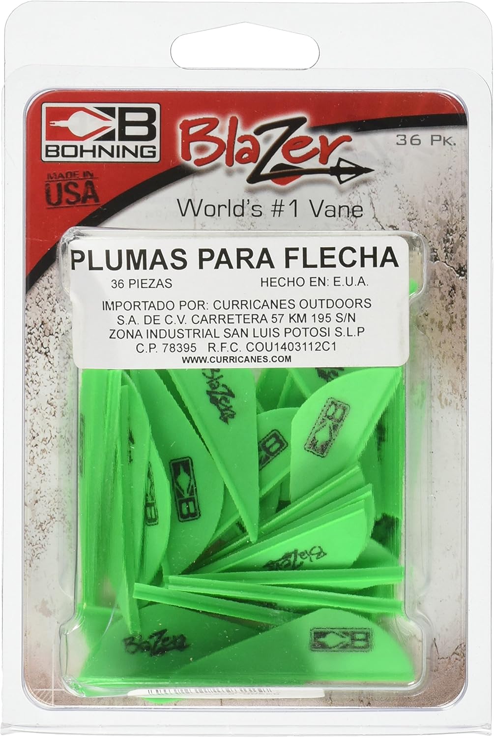 Bohning Blazer Vane (Pack of 36), Neon Green, 2" : Clothing, Shoes & Jewelry