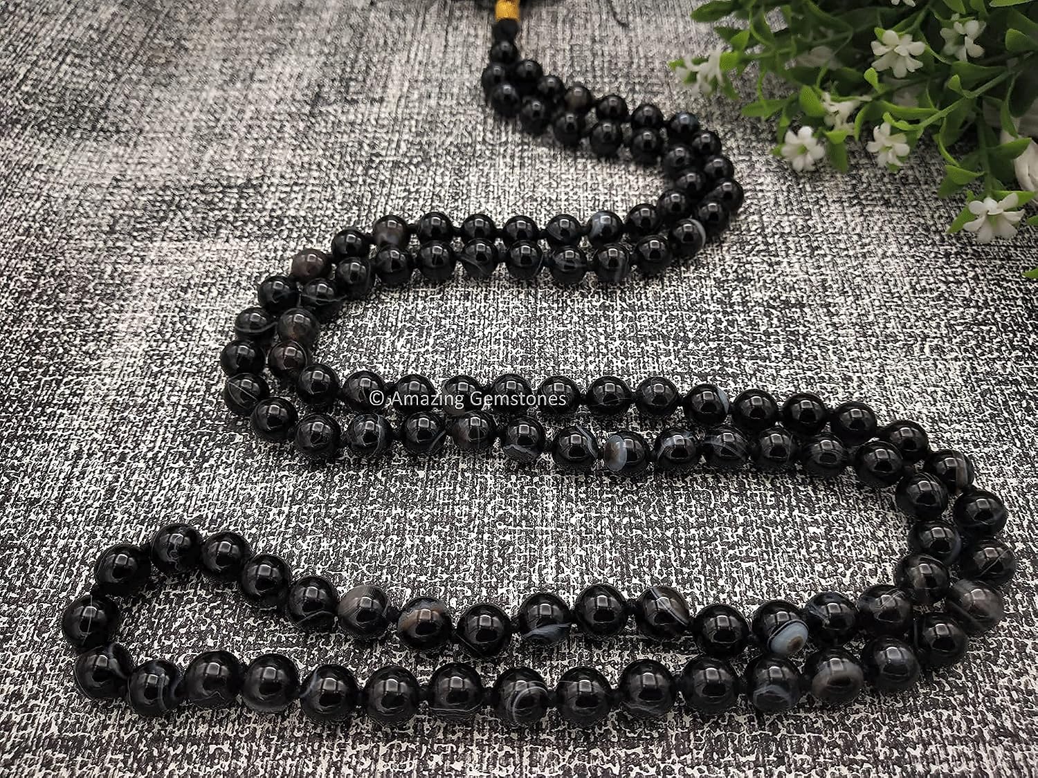 Amazing Gemstone Japa Mala 108 Prayer Beads Necklace and Wrist Mala Bracelet for Meditation