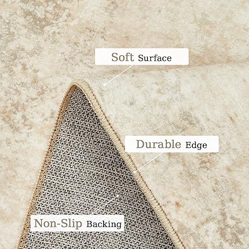 Miniatura 4 de Cochyean Alfombra lavable de 8 x 10 pies para sala de estar, resistente a las manchas, alfombra de área grande para dormitorio, alfombra vintage