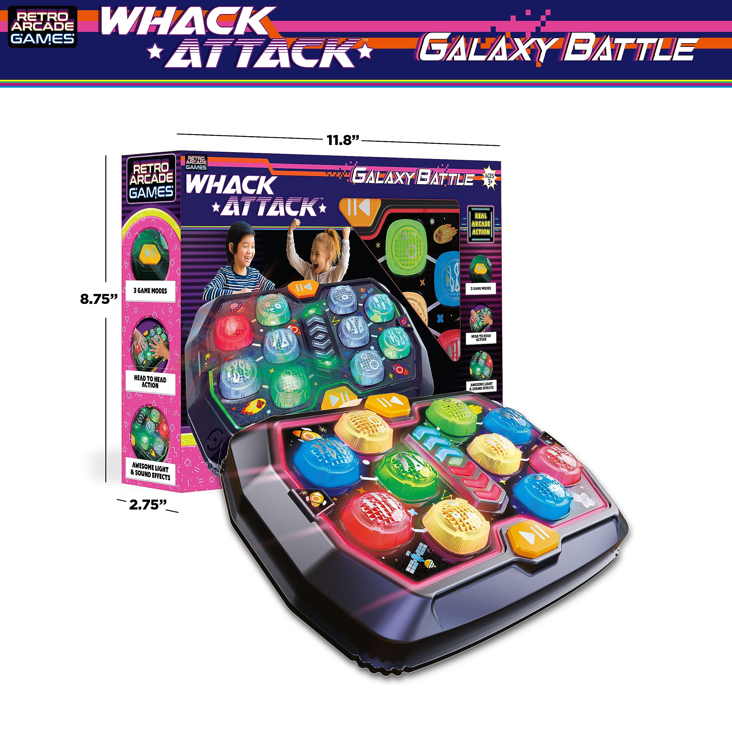 Whack Attack – Electronic Galaxy Battle Game with Sound and Light | STEM Montessori Toy | Fun Educational Gift for Boys and Girls | Portable Arcade Game