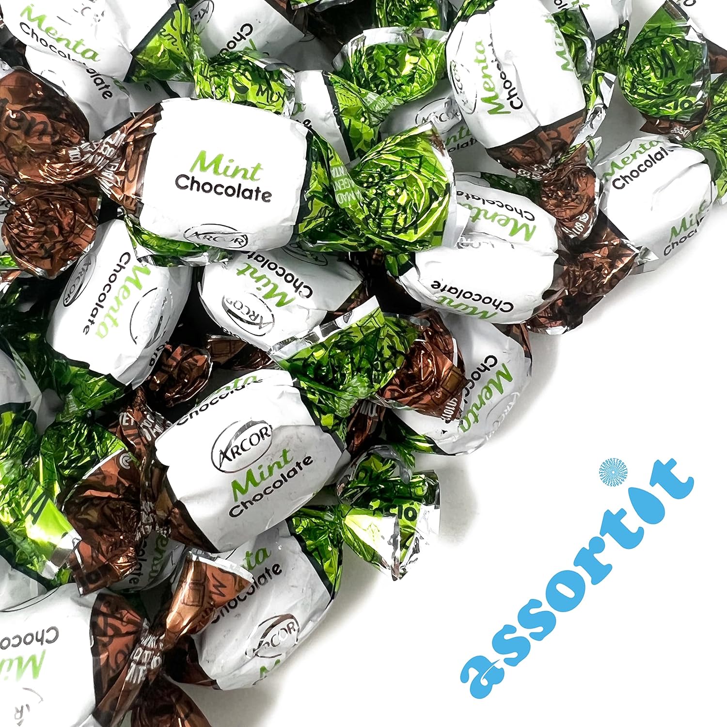 Chocolate Filled Mints - 10 lbs - Refreshing After Dinner Mint Hard Candies Filled with Chocolates - Bulk American Vintage Candy Assortment - Individually Wrapped, 160oz