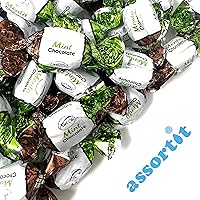 Vista 3 de Mentas rellenas de chocolate – 3 libras – Caramelos duros de menta refrescantes después de la cena rellenos de chocolates – Surtido de dulces