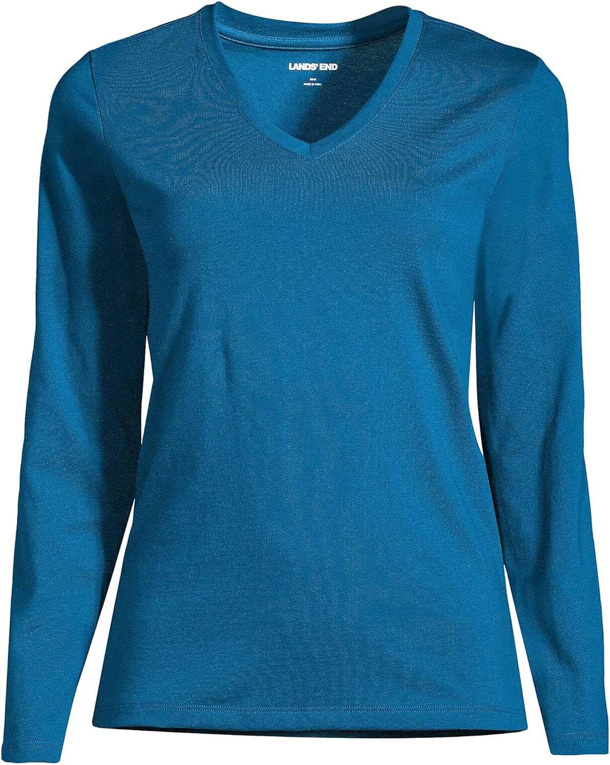 Lands' End Women's Relaxed American-Grown Supima Cotton Long Sleeve V-Neck T-Shirt - Image 4