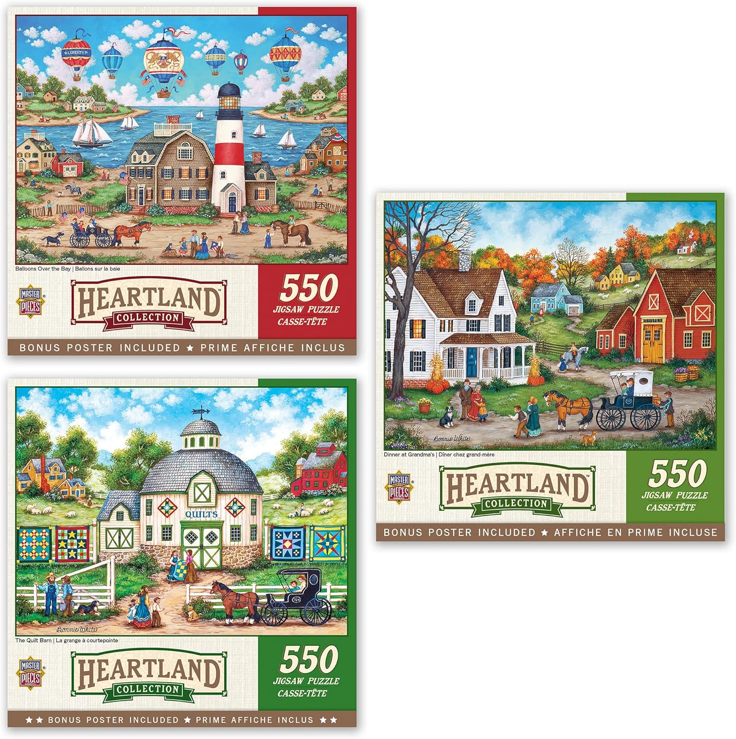 Masterpieces Heartland Puzzles Collection 3Pack 550 Piece Jigsaw