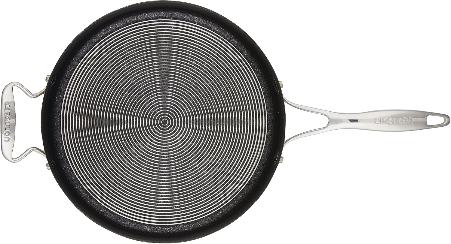 Circulon Steelshield Stainless Steel Saute Pan with Lid 30cm / 4.7L - Induction Saute Pan with Hybrid Non Stick & Toughened Glass Lid, Metal Utensil Safe, Oven & Dishwasher Safe Cookware