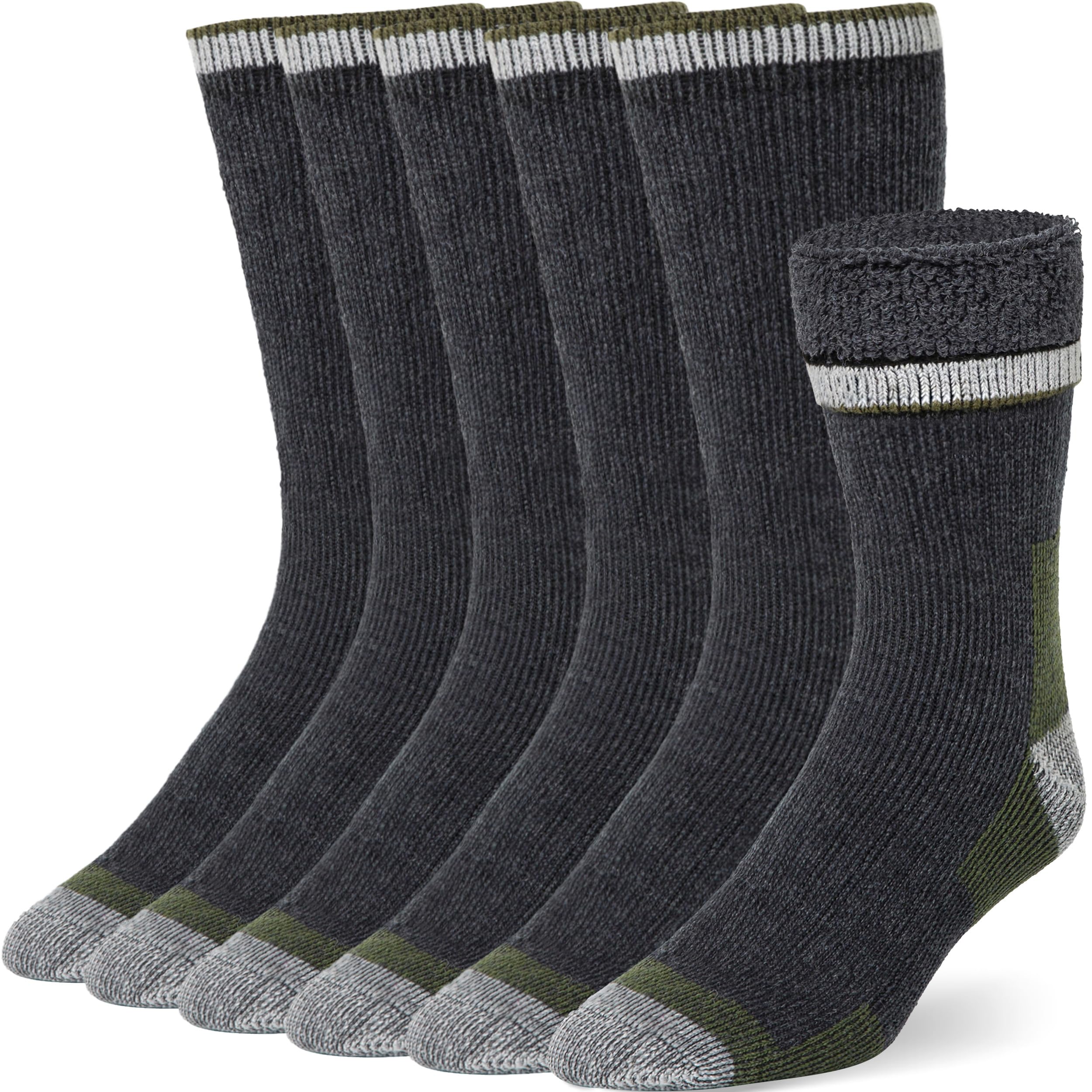 Buttons & Pleats Wool Socks for Men & Women Merino Thermal Warm Cozy Winter Boot Sock