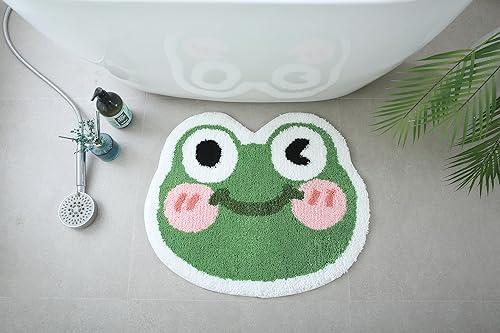 Alfombra de baño con cara divertida de animales lindos para niños, antideslizante, absorbente, lavable, peluda, decoración de dormitorio de niños,