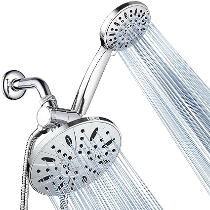 AquaDance for California Homes - 7 inch Rainfall & Handheld Shower Head Combo with Flow-Boost Kit for up to 40% More Water Pressure! 3-way Water Diverter, Stainless Steel Hose/All Chrome Finish