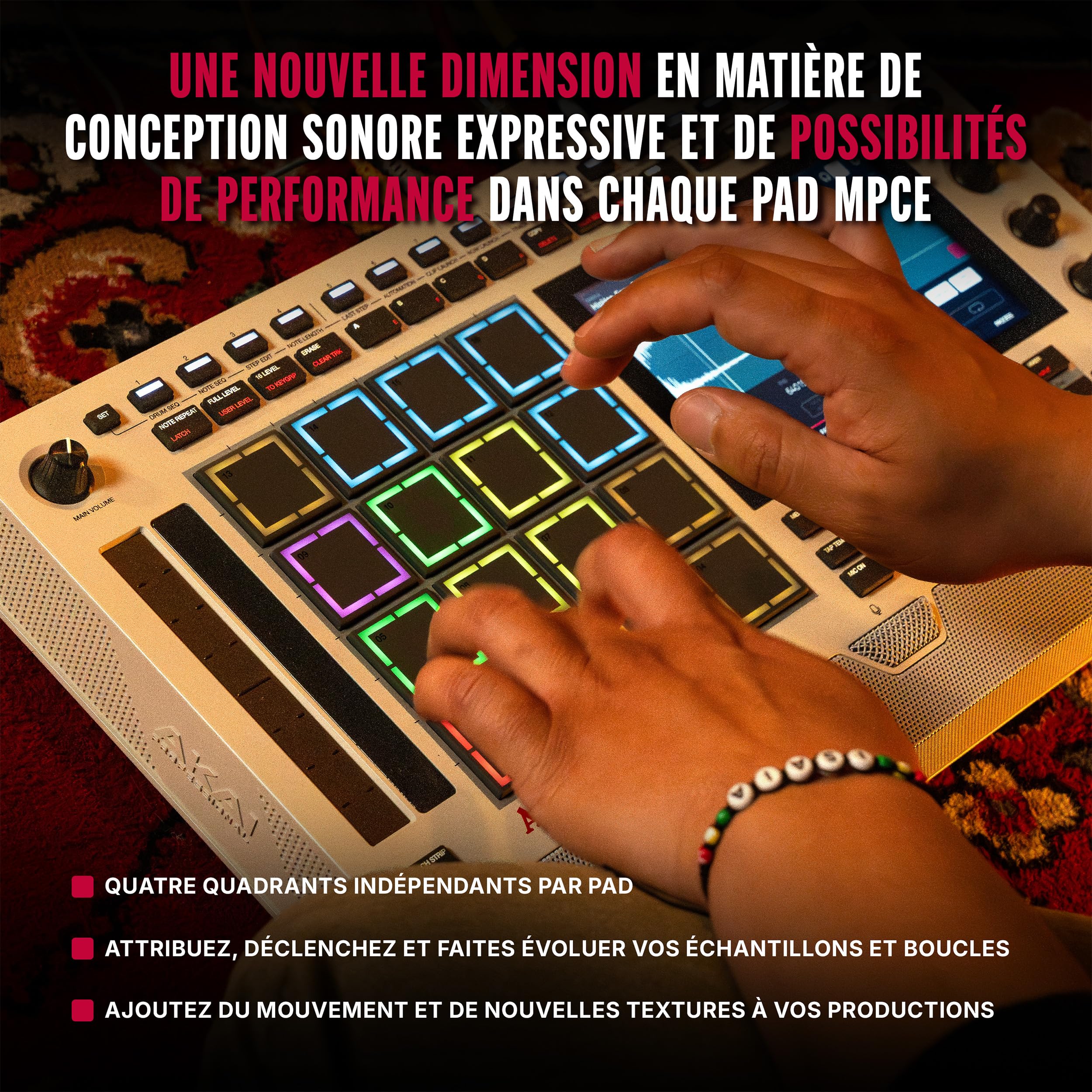 Akai Professional MPC Live III Retro Centre de Production Musicale Portable Autonome avec Pads MPCe, Séquenceur, Écran Tactile, Micro, Enceintes Stéréo, Interface Audio, Wi-Fi, Bluetooth et Batterie