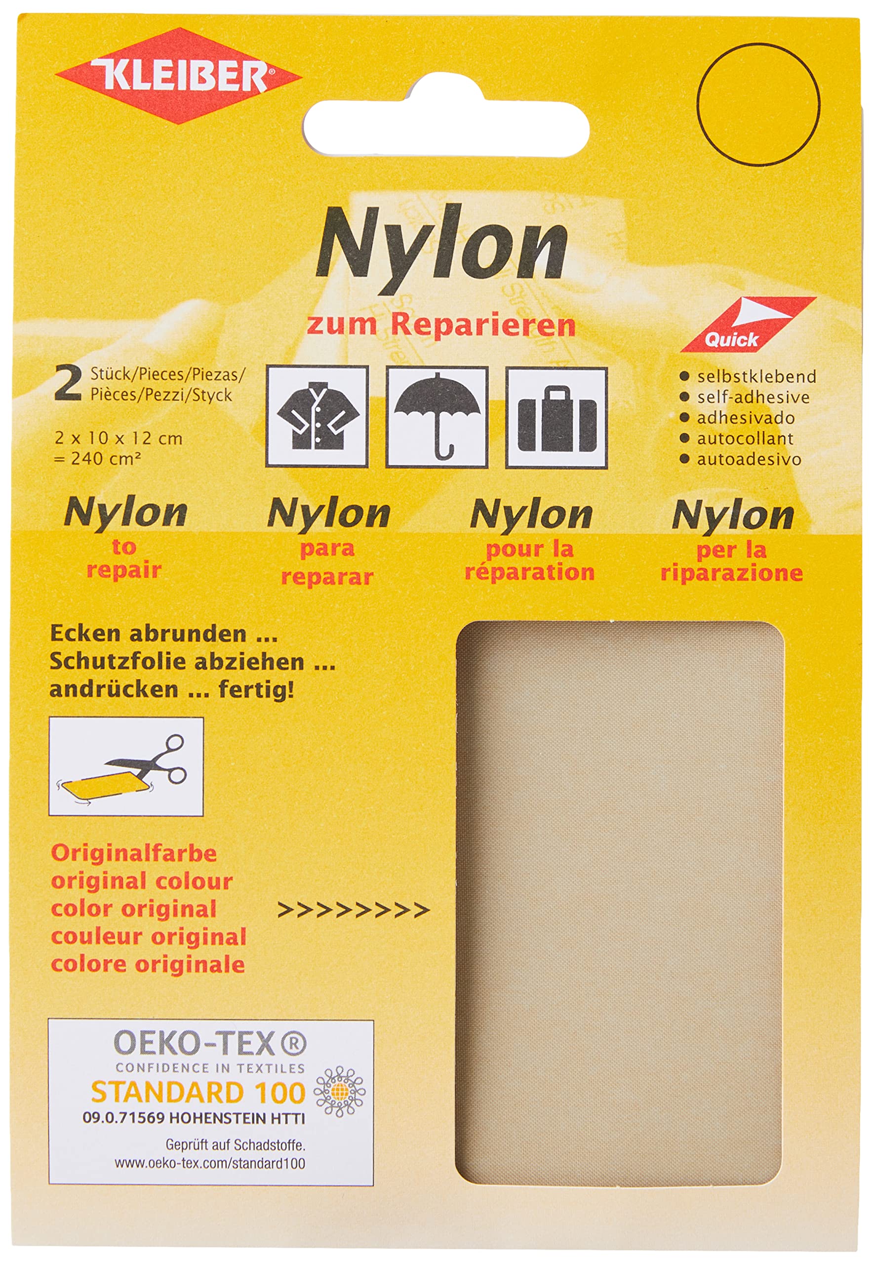 Kleiber Self Adhesive Nylon Repair Material, Dusty Grey
