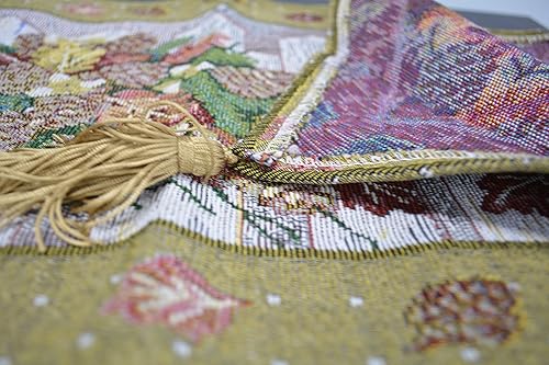 Miniatura 6 de DaDa Bedding TR-6068 - Camino de mesa tejido para fiesta navideña, 13 x 67 pulgadas, diseño floral