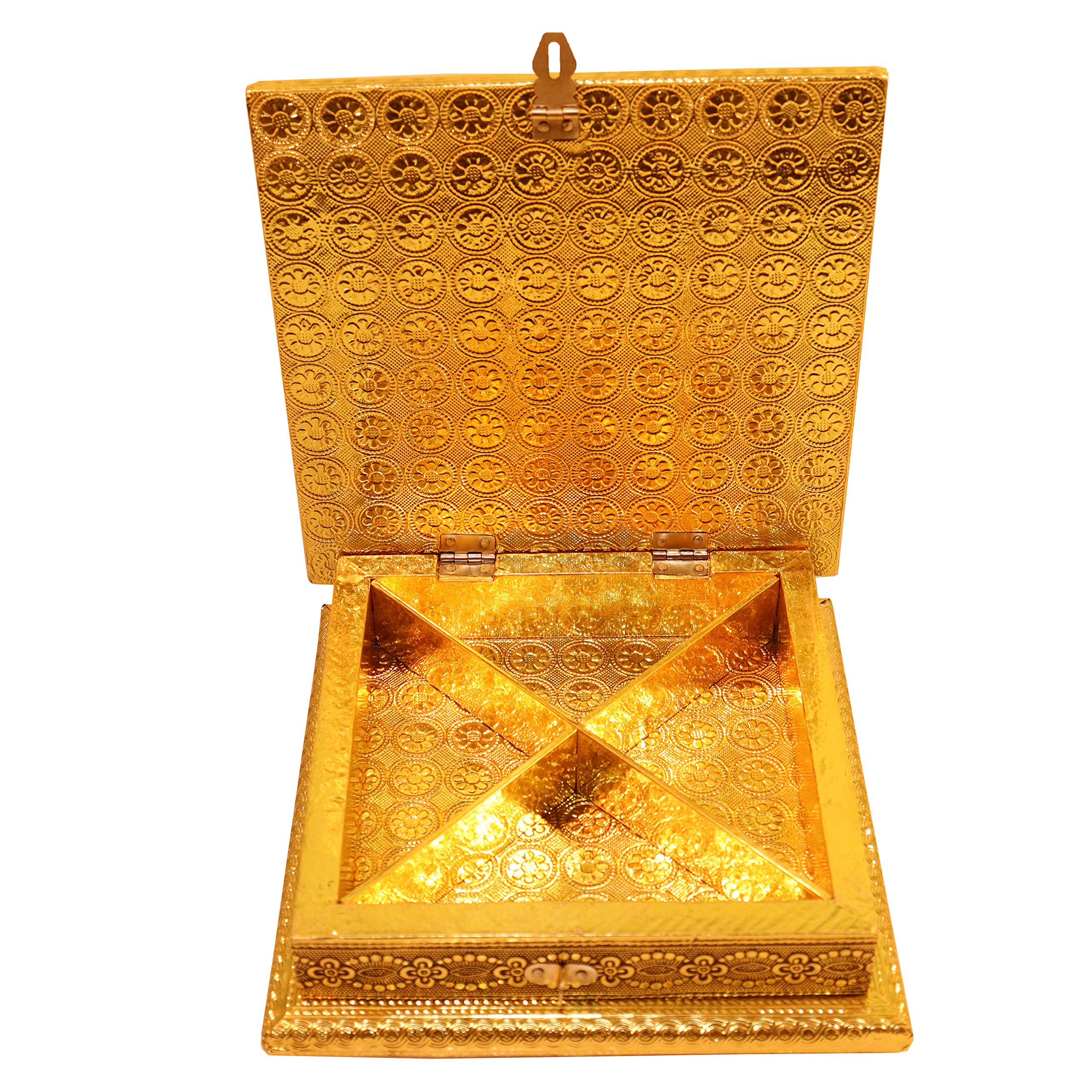 Elegant Wooden Dry Fruit Box - Gold -2 Elegant Wooden Dry Fruit Box - Gold -2