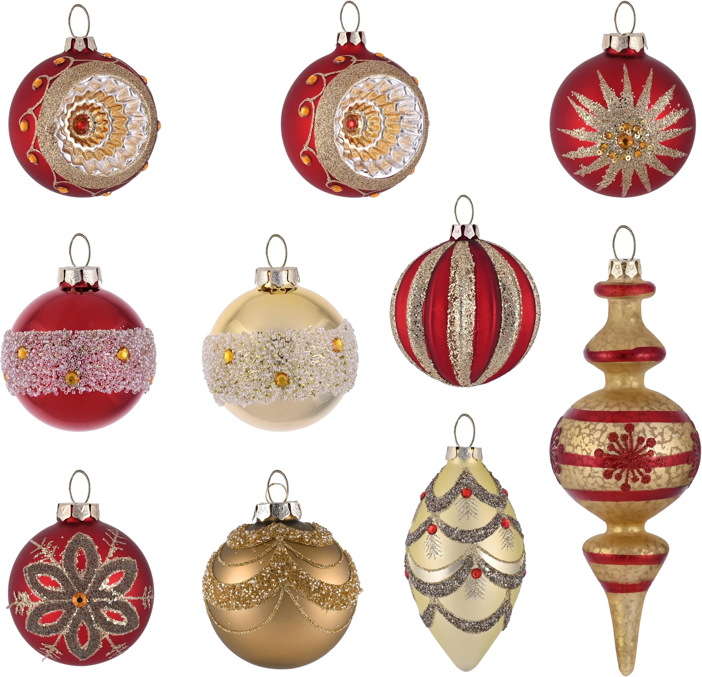 Amazon.com: Set of Six Vintage Style Glass Reflector Ball Ornaments