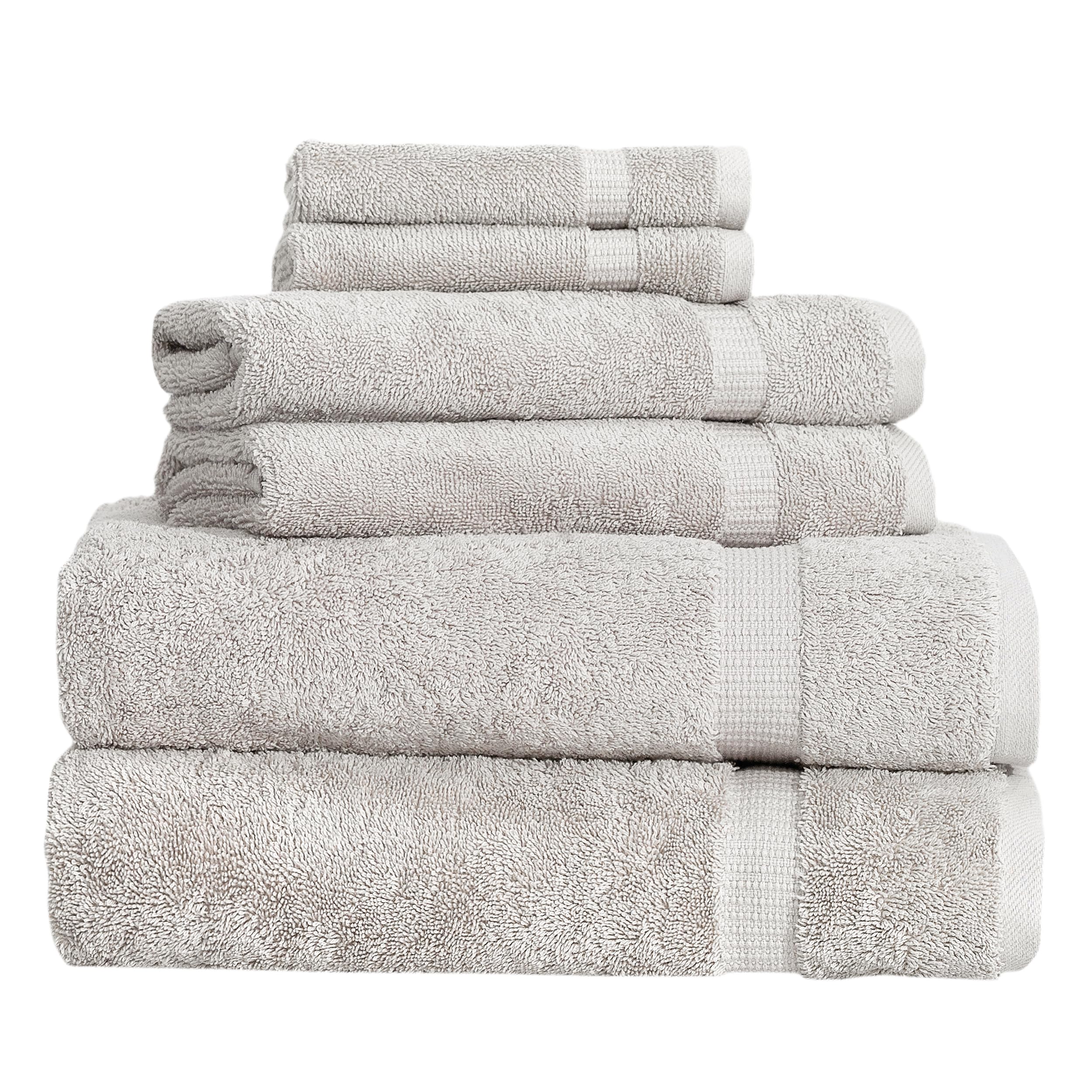 Serviettes turques lot de 6 avec essuie-mains et serviettes visage en coton taupe 620 g/m²