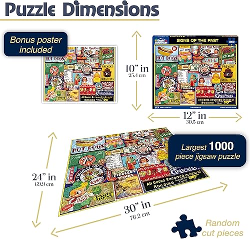 Miniatura 3 de White Mountain Signs from The Past - Rompecabezas de collage vintage de 1000 piezas para adultos
