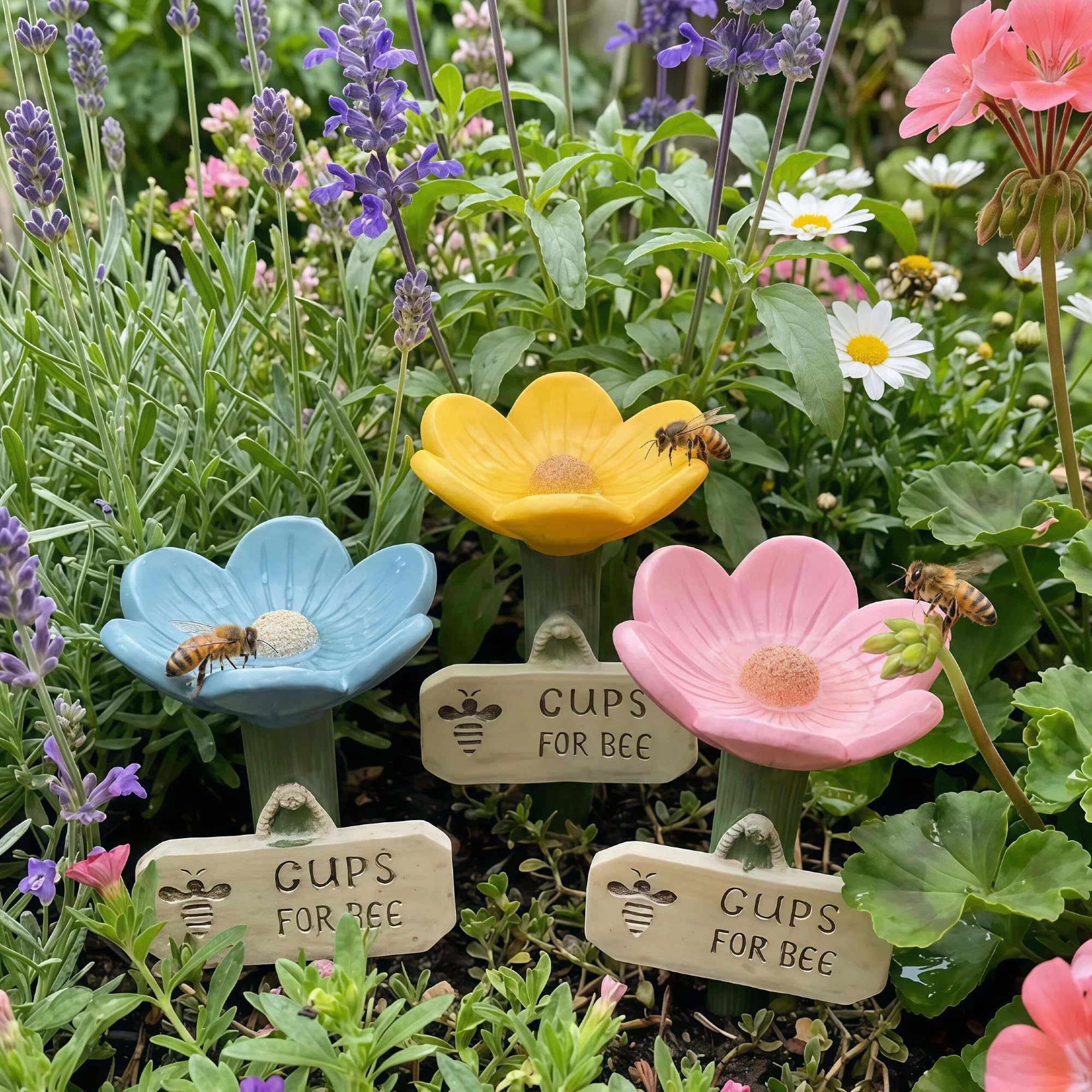 Tasse d'arrosage fleur multicolore pour accueillir la biodiversité avec tendresse