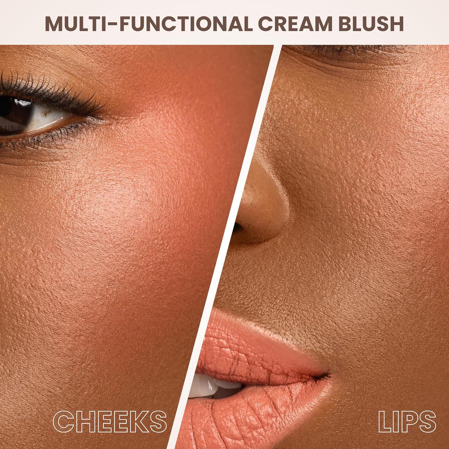 POISE Makeup HD Crème Lip and Cheek Compact | High Pigment Cheek Blusher and Lipstick in One Hydrating for Skin Infused w/Shea Butter, BEAUTIFUL