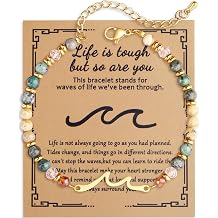 Wave Bracelet Inspirational Gifts for Women Bestie Sister Daughter | Adjustable Meaningful Unique Valentines Mother Day Anniversary Birthday Crystal Wave Bracelet Gifts for Women Best Friend Mom