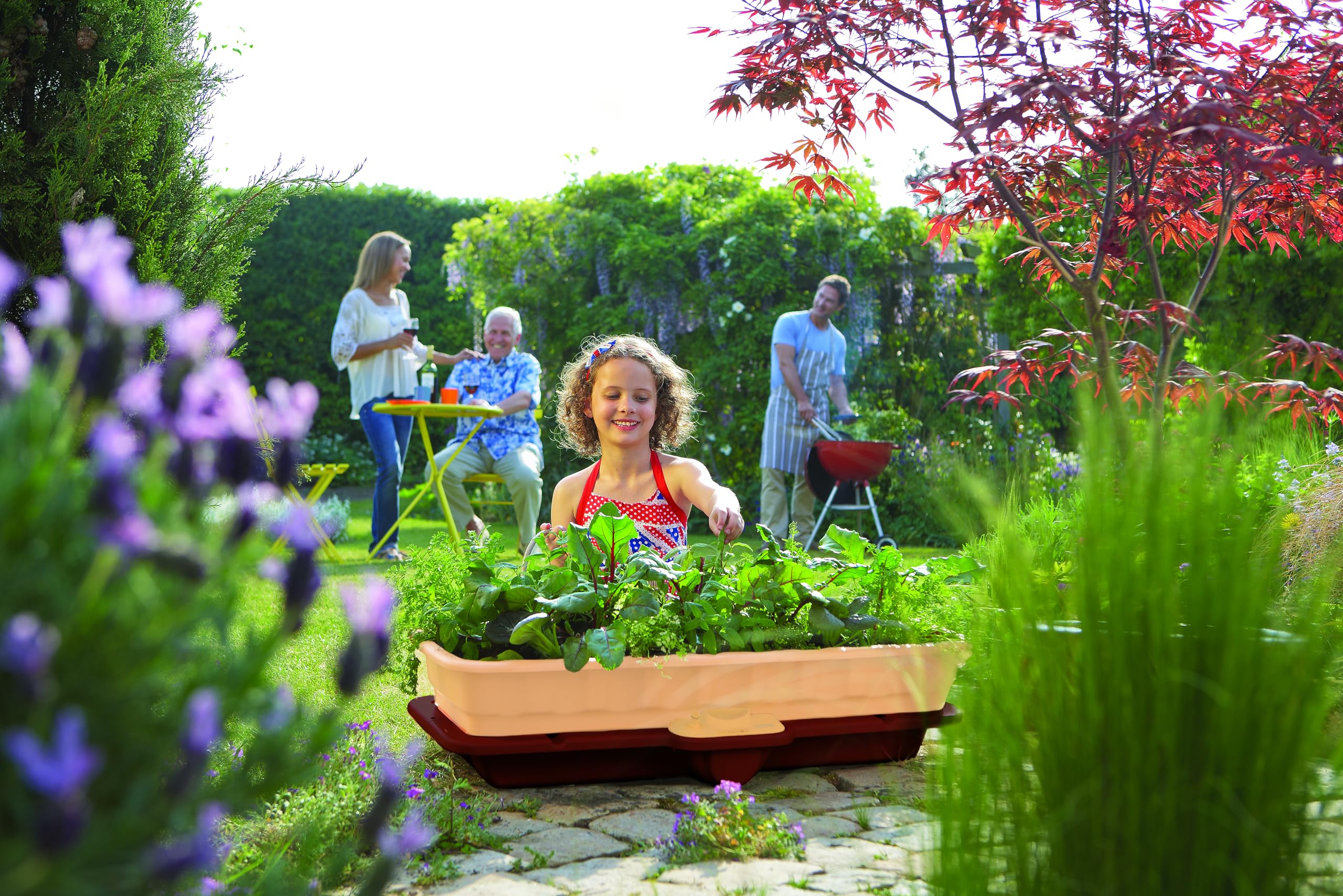 HOZELOCK - Carré Potager Autonome Easy Plant 3-en-1 : Mini-Jardin d'Intérieur, Arrosage Autonome jusqu'à 14 Jours, Permet une Culture sans Stress Hydrique pour vos Plantes, Économe en Eau [2811 0000]