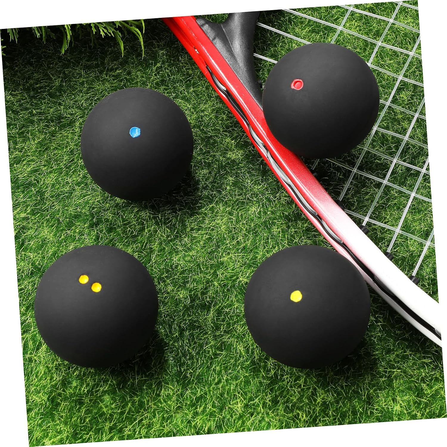 YARNOW 4pcs Practical Squash Training Balls Double Bouncy Equipment for Sports Boys and Girls Play