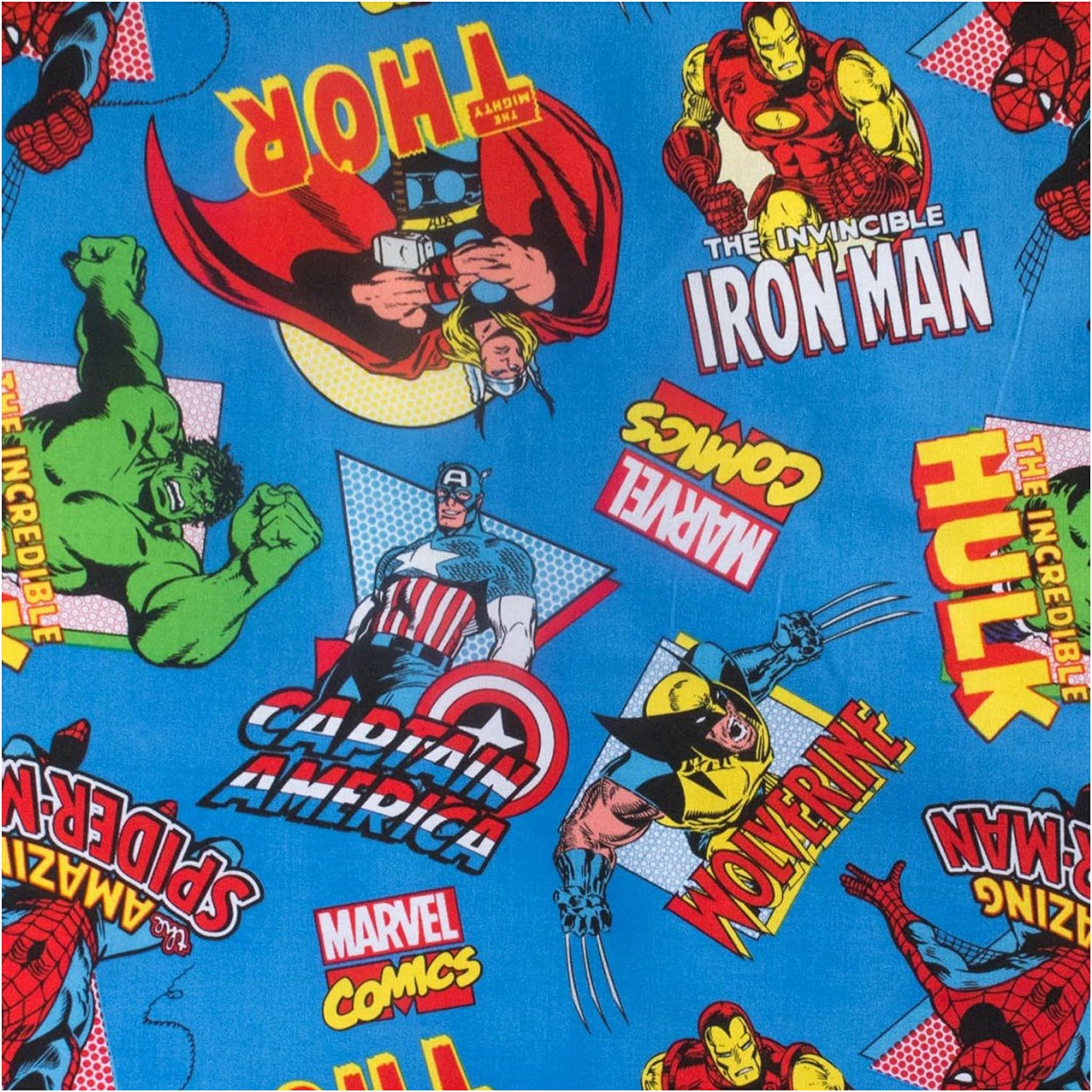 ArtOFabric Marvel Avengers Turquoise Cotton Curtain Panel 43x84 Inch