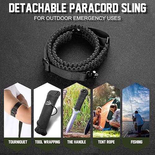 Miniatura 7 de VVAAGG Two-Point Rifle Sling with Swivels, Non-Slip Gun Sling with Adjustable Length Strap