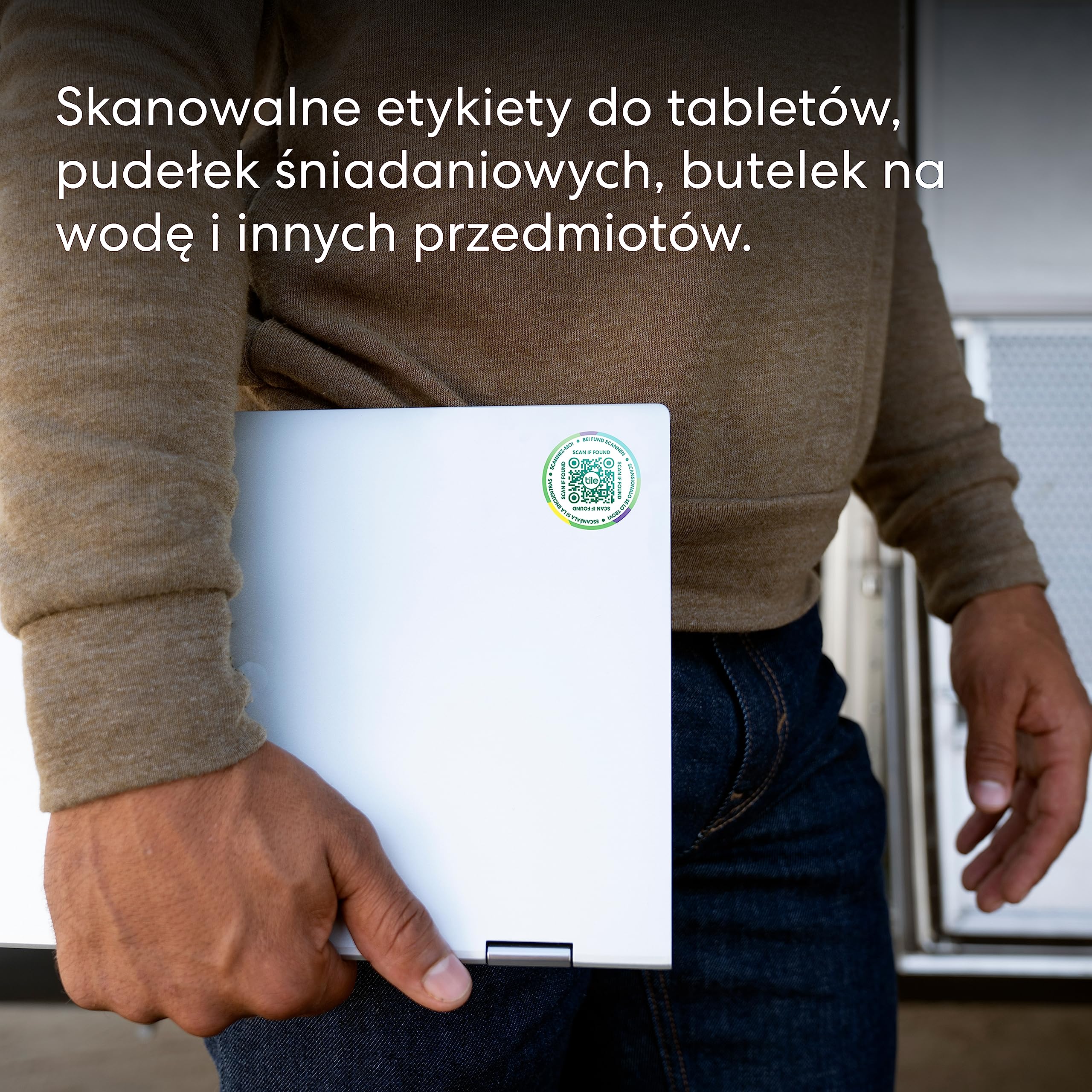 Etykiety Tile Lost and Found | Etykiety z kodami QR na laptopy, butelki z wodą, kołnierze dla psów i kotów| Urządzenia Android i iOS | Odporne na zadrapanie | Samoprzylepne | 25 etykiet