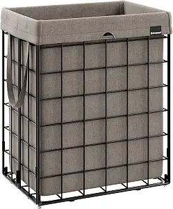 SONGMICS 23.8 Gal. Collapsible Laundry Hamper with Removable Washable Liner