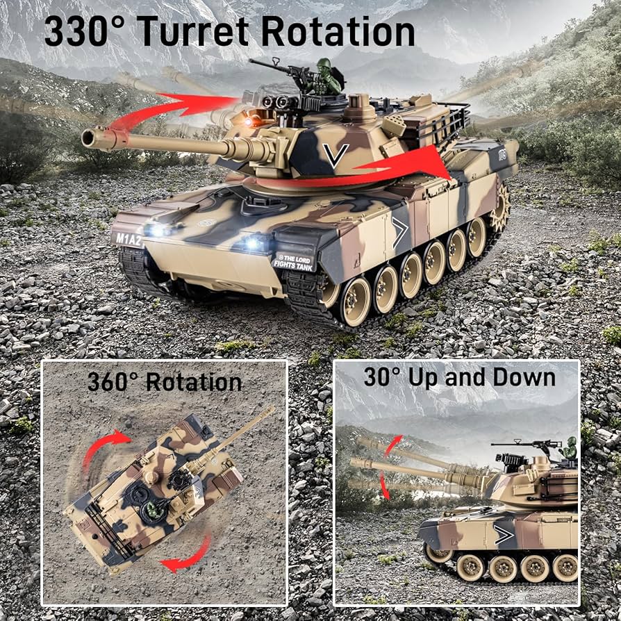 Supdex 1:18 RC Tank, 2.4Ghz US M1A2 Abrams Remote Control