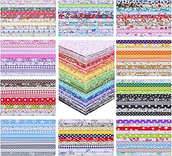 100 Pcs 8 x 8 Inch Cotton Fabric Squares No Repeat Floral Patchwork Fabric Pre Cut Quilting Fabrics Bundles Flower Sewing Fabrics Multi Color Floral Square Patchwork for DIY Craft Sewing Cloth