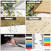 Vista 4 de ColourTree CTAPT28 - Toldo tipo vela triangular gris de 28 x 28 x 28 pies, tela de malla con bloqueo UV, comercial resistente, 190 GSM